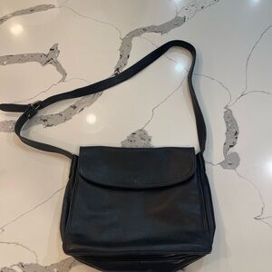 Vintage Lancel Paris Black Leather Crossbody Bag